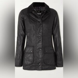 BARBOUR Beadnell corduroy-trimmed waxed-cotton jacket